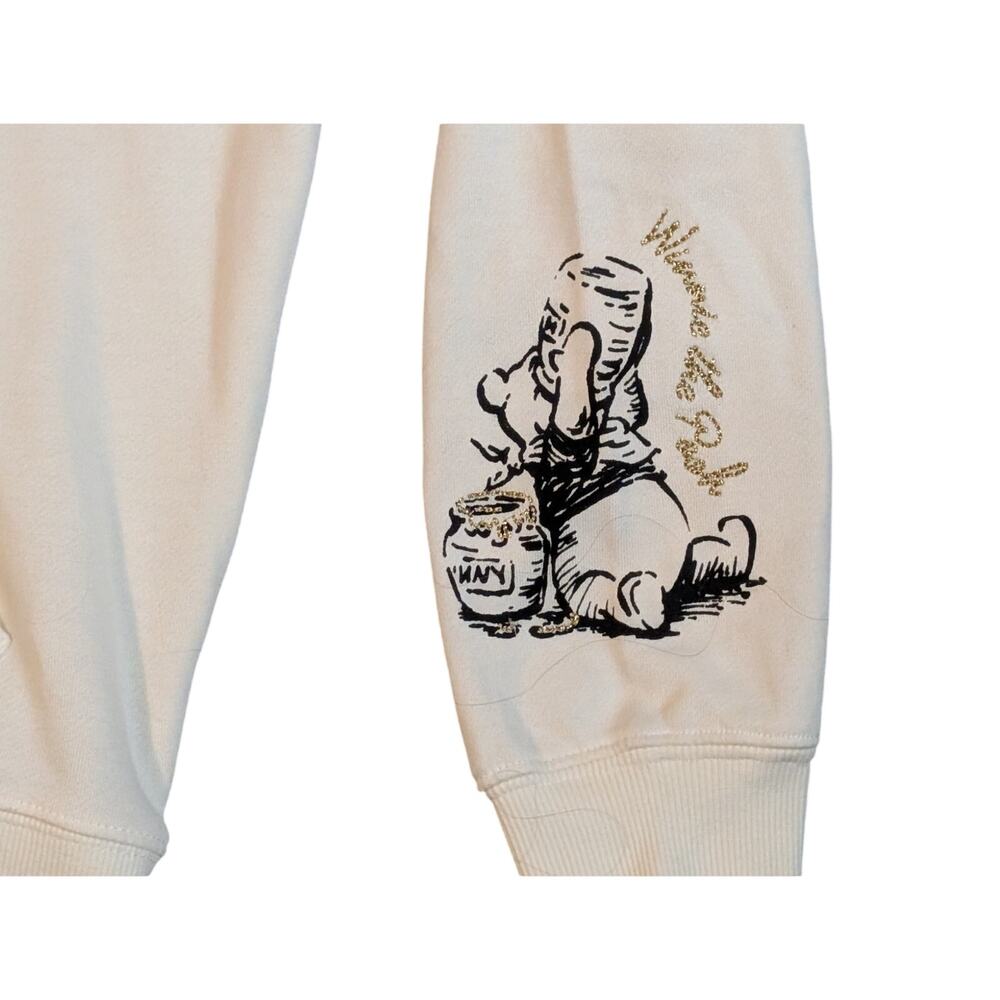 Disney‎ Winnie the Pooh Christopher Robin Hooded Kidcore Sweatshirt  Cream Sz S - Picture 9 of 10